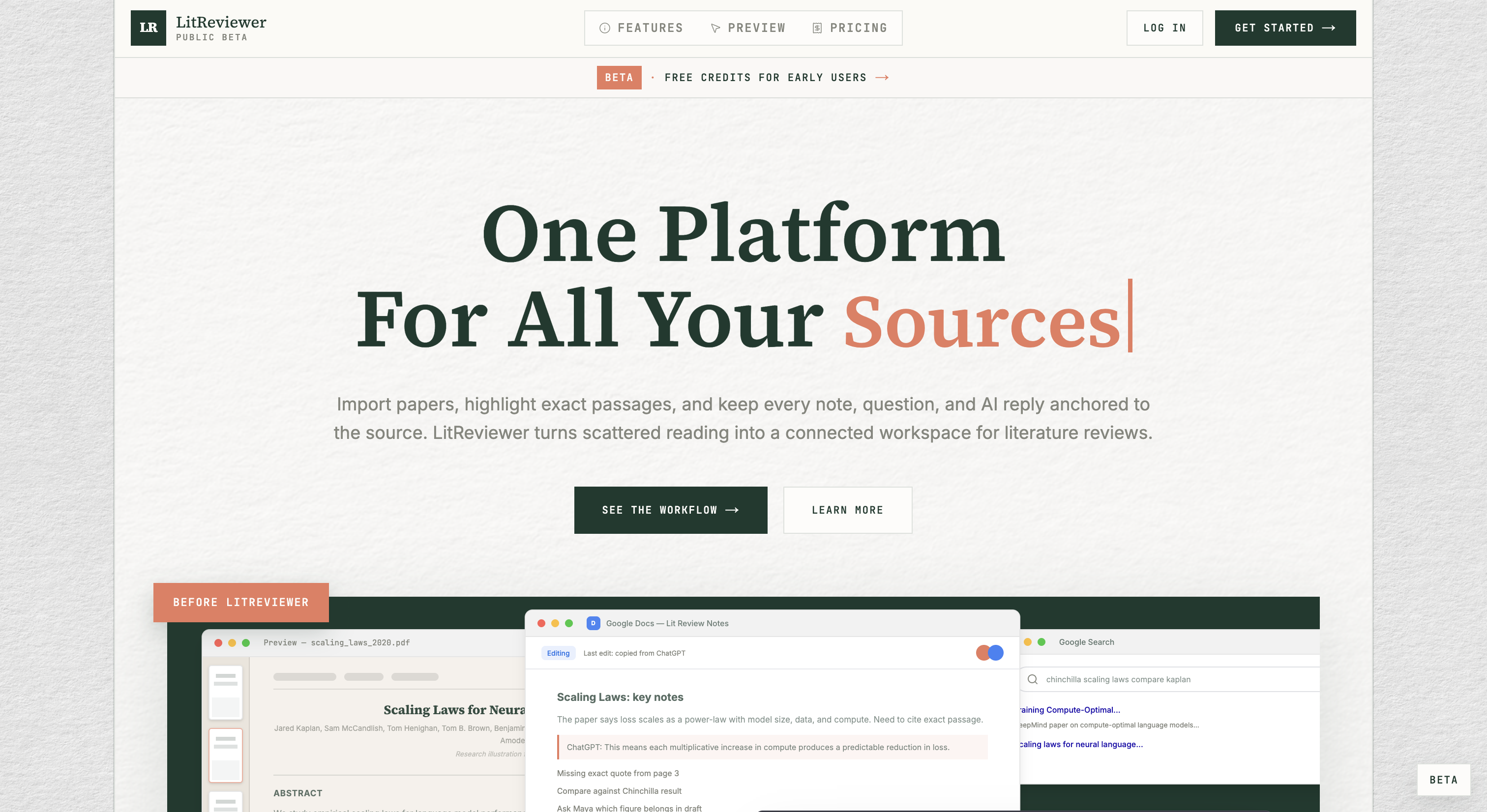 LitReviewer platform preview